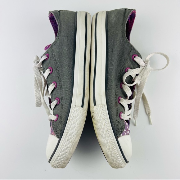 Converse All Star Kids Shoes Size 4 Purple and Gray - Picture 4 of 9